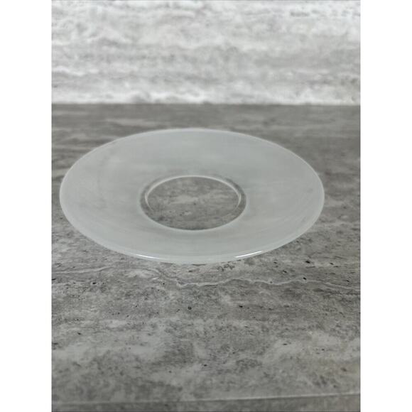Vintage Frosted Glass Saucers Plates 5.5” Set‎ of 9 - Picture 6 of 11